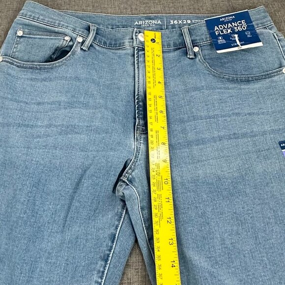 NEW! Mens Arizona Jean Advance Flex 360 Straight Jeans $50 Split Cut Knees 36X29 - Picture 9 of 13